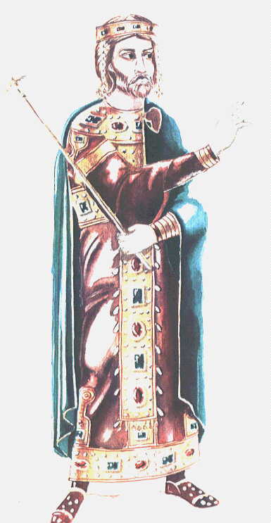 Disegno di mosaico raffigurante il re Hytarcus